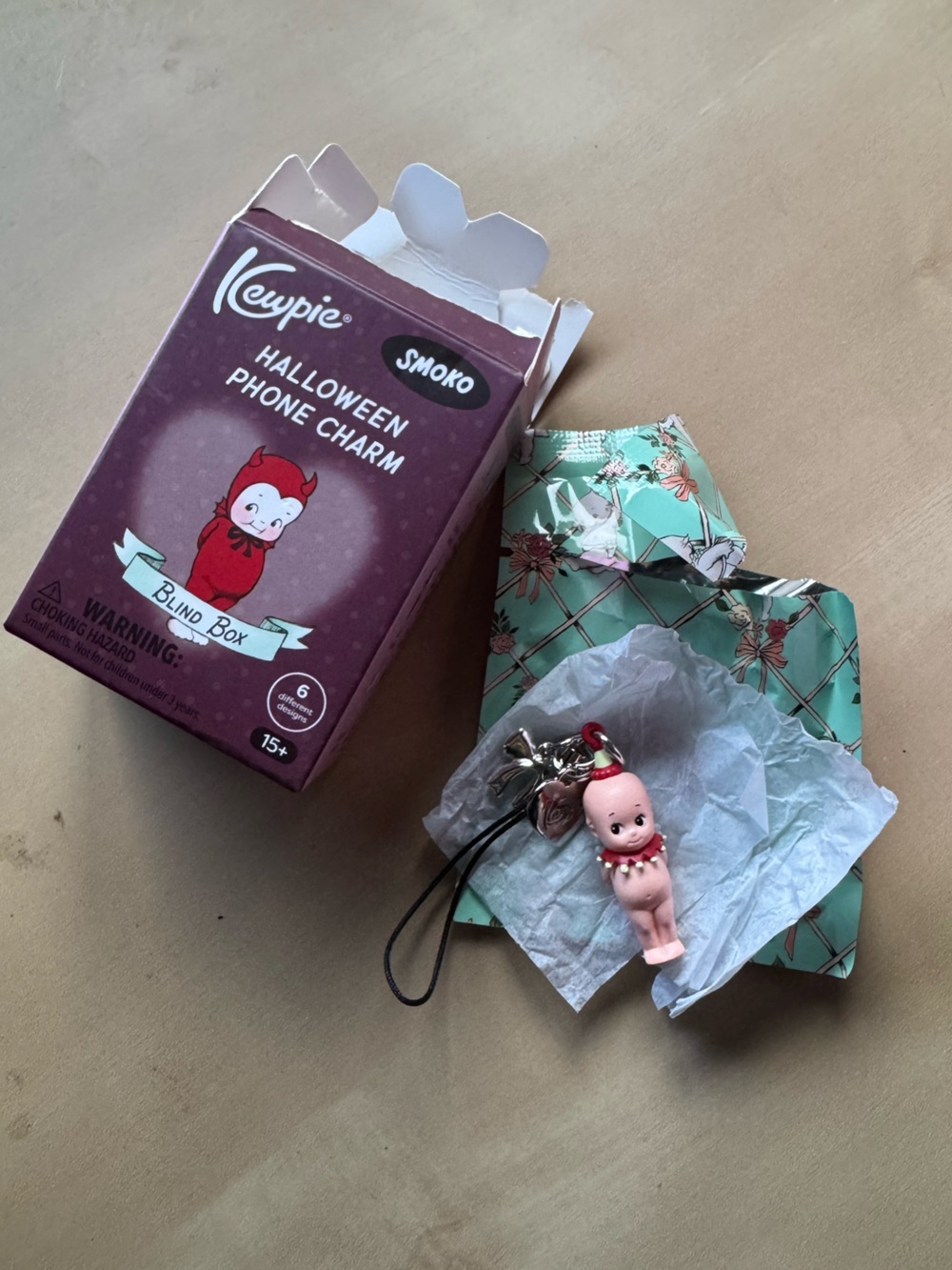 authentic • kewpie halloween phone charm • clown